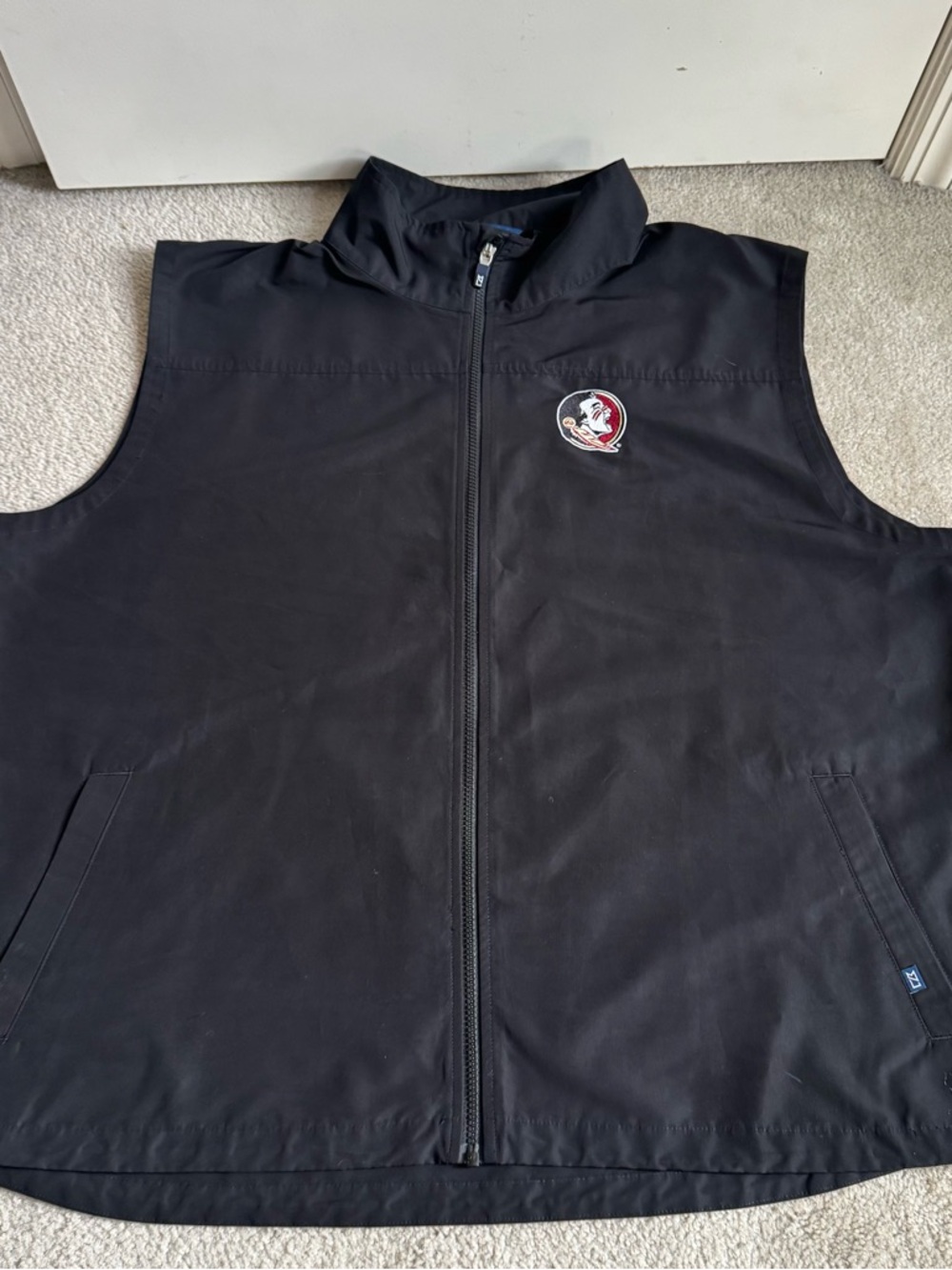 Men’s Cutter and Buck FSU Florida State Seminoles Black Vault Charter Vest XXL